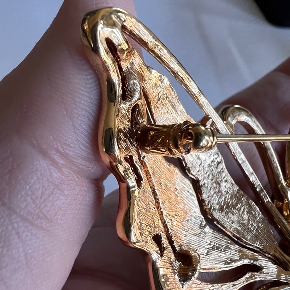 Signed BOB MACKIE Enamel & Rhinestone BUTTERFLY Brooch Pin Stunning Colorful - Picture 5 of 11